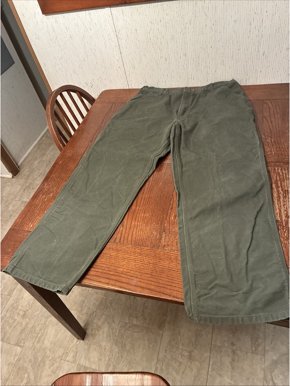 Carhartt Carpenter Pants Men’s 38x32 Original Dungaree Fit Olive Green